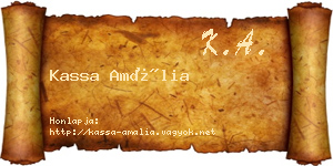 Kassa Amália névjegykártya
